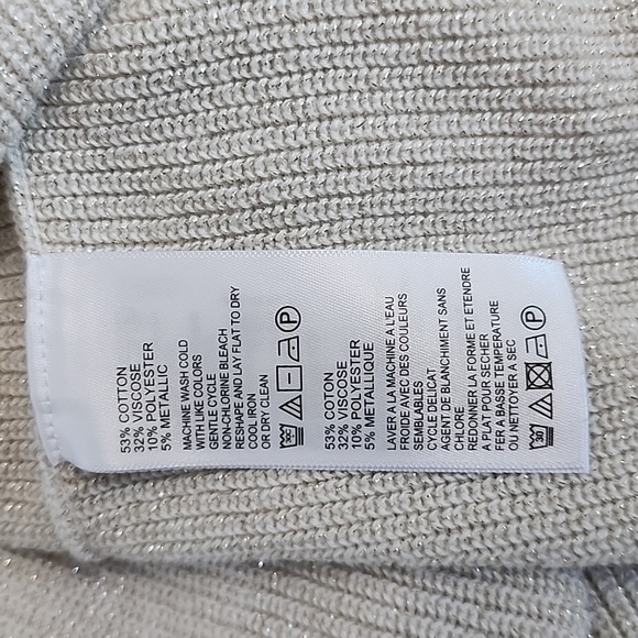 TOMMY BAHAMA METALLIC BEIGE SWEATER TOP/ SIZE S/P - Picture 13 of 13